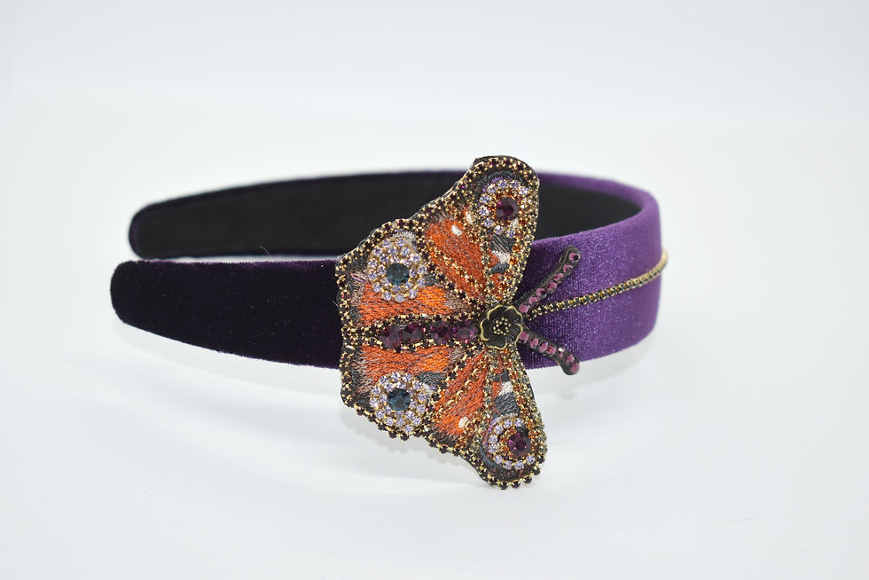 Thumbnail: Elegant handmade crystal butterfly headband