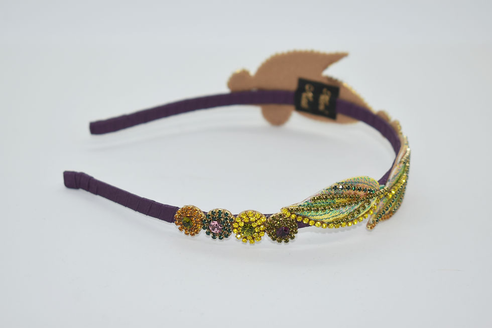 Thumbnail: Handmade beautiful crystal green leaf headband