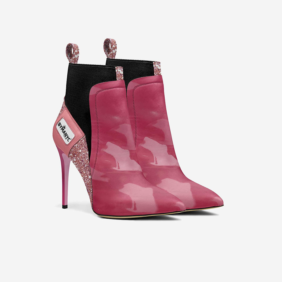 Thumbnail: Vegan Heeled Shoe Women BYMANYC ® New York Soho Pink Blaze