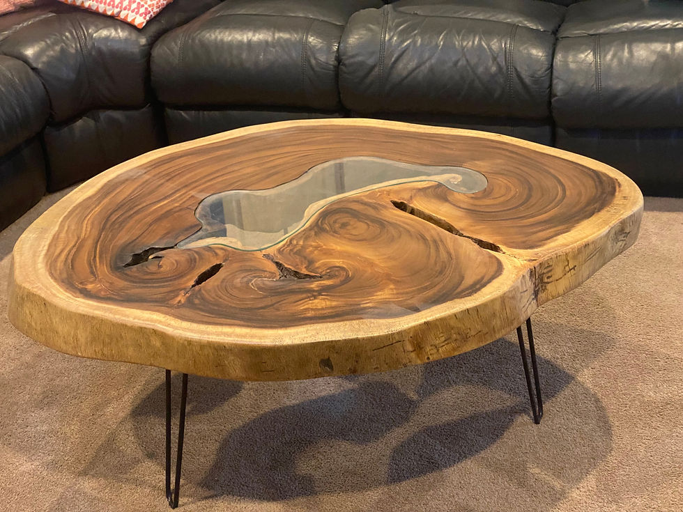 Coffee Table, Round wood large 112 cm across 91cm width and 9 cm thick