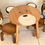 Thumbnail: Children's furniture Set Bear Table and 2 Chairs -natural wood handmade
