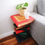 Thumbnail: Side Table, corner Stool, Raintree Wood Natural Finish-Book Stack