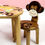 Thumbnail: Children€™s wooden chair Monkey themed with solid backrest
