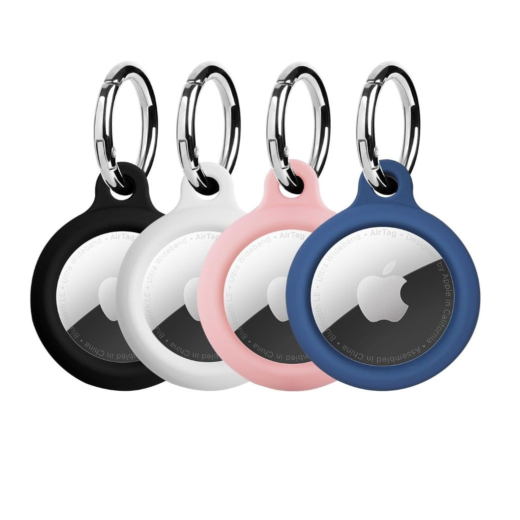 ELZO Pack of 2&4 Silicone Case for AirTag Pendant with Key Ring