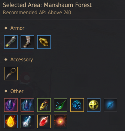 Manshaums Forest Loot Table