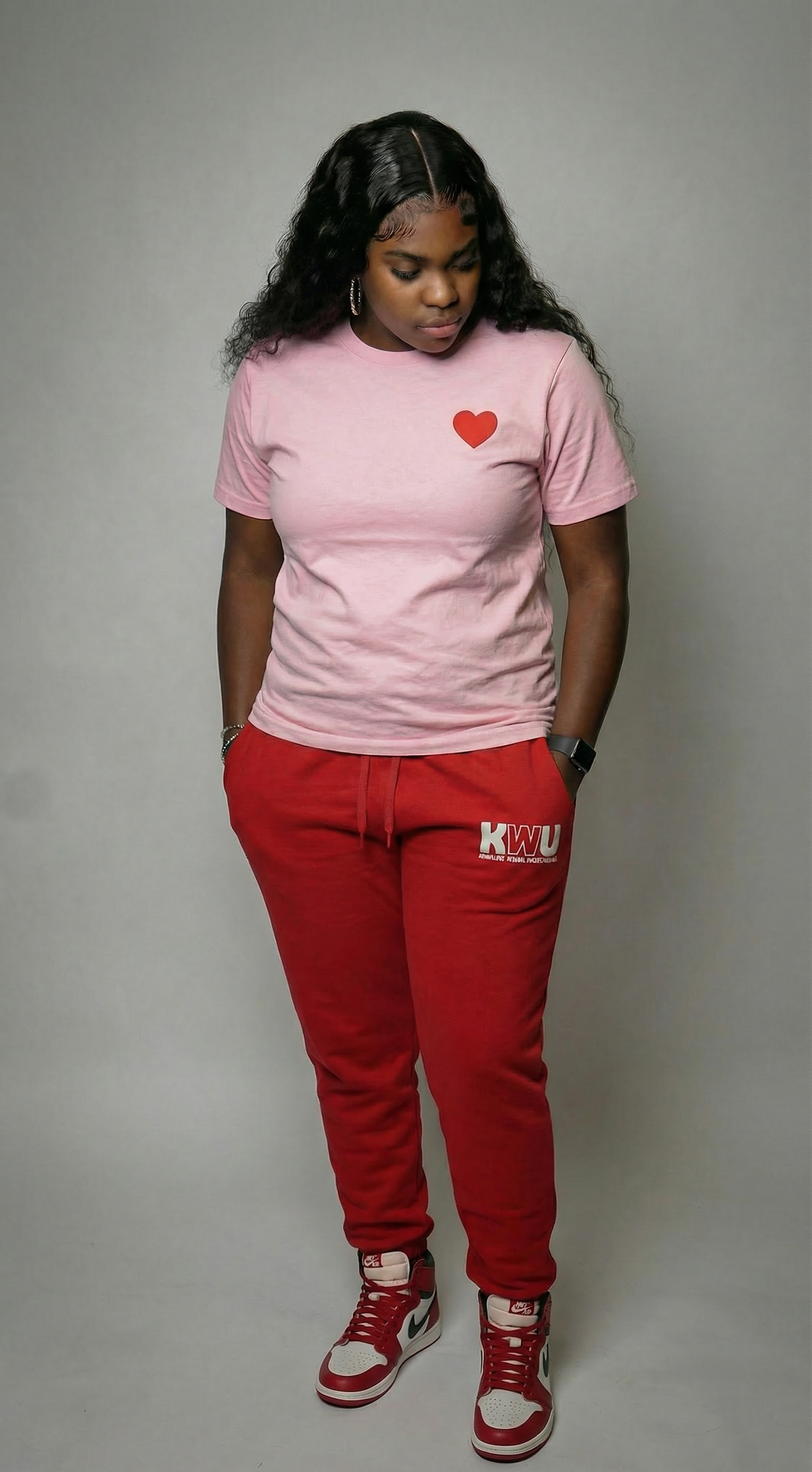 Thumbnail: Unapologetic Self Love Tee ( Blush Pink / Red) Premium