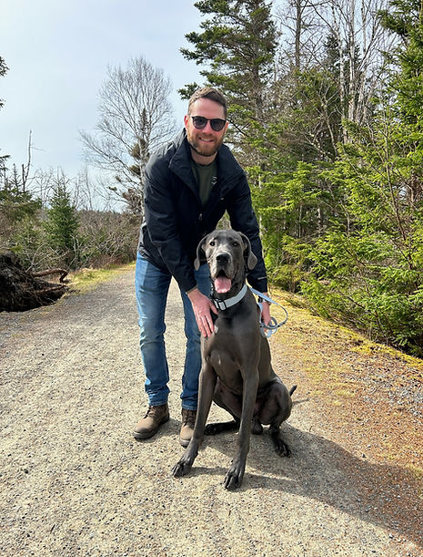 Bryan and Osler on a trail