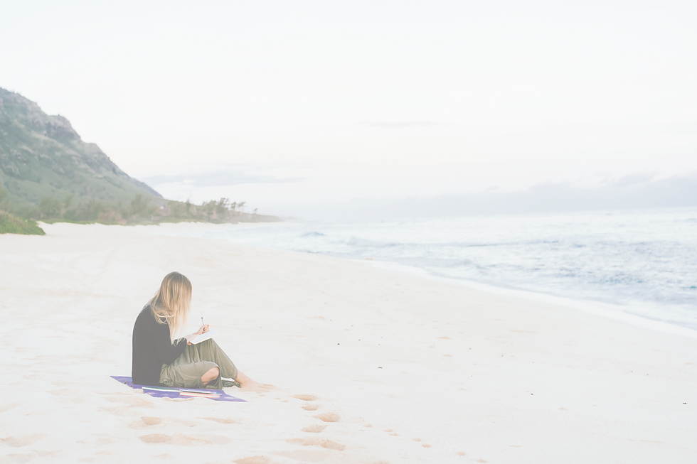 Calm self-reflection representing healing inner dialogue
