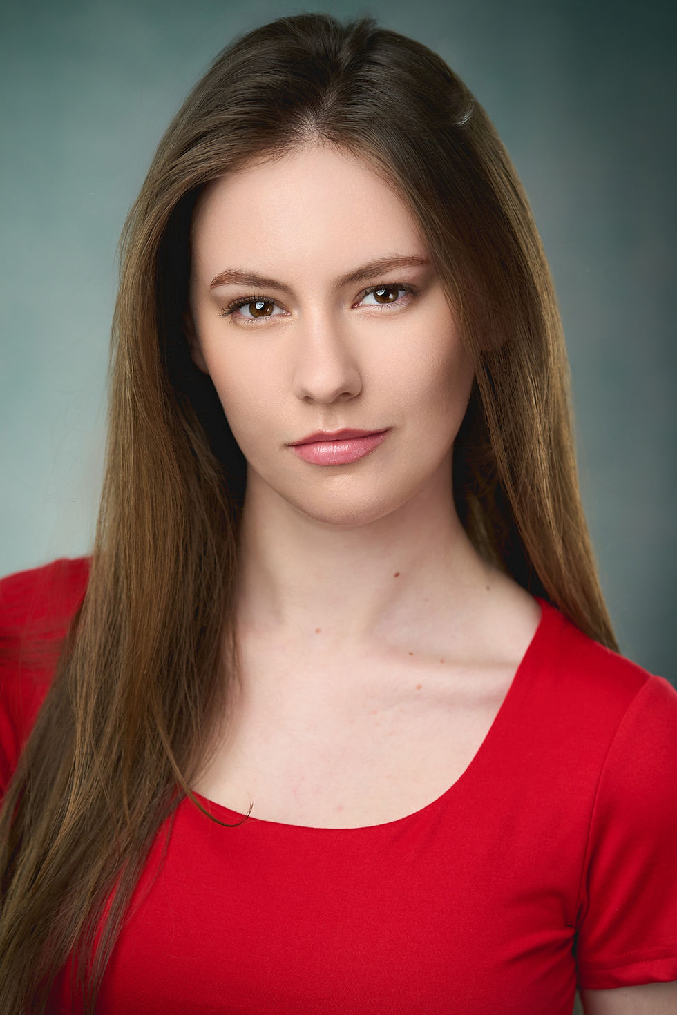Victoria Nelson Theatrical Headshot – Red Top Style