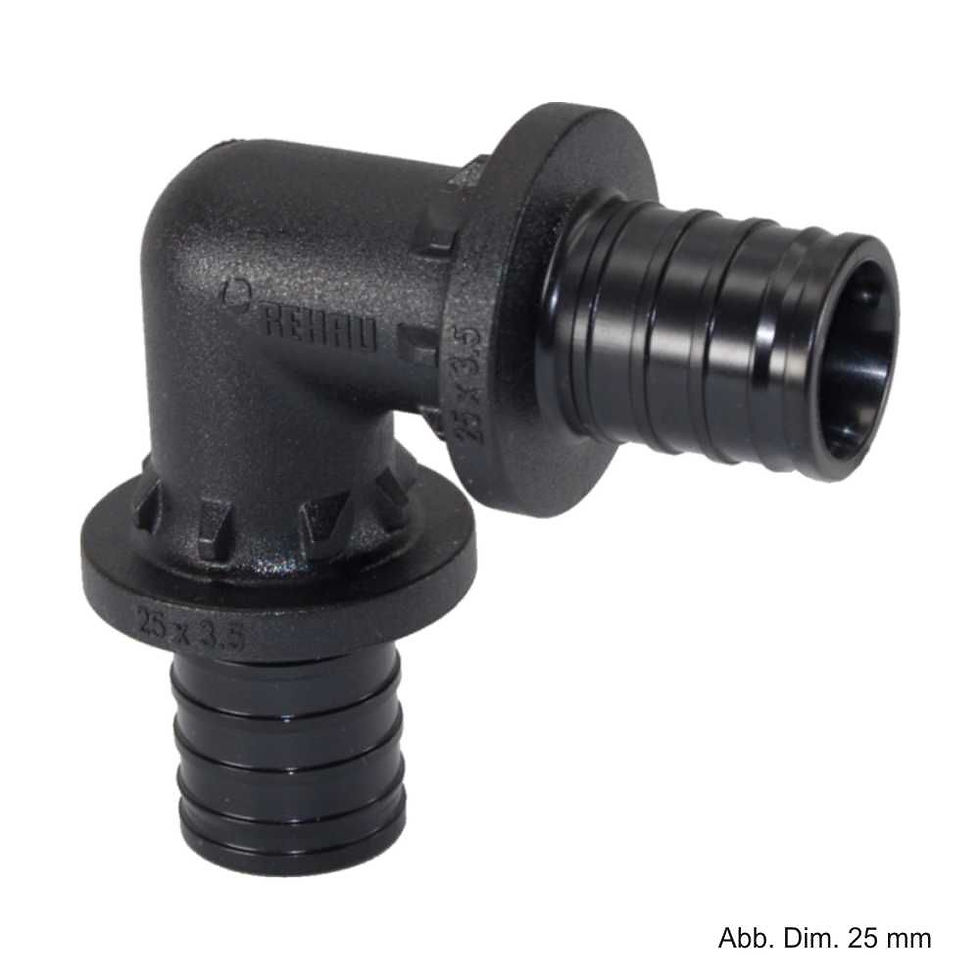 Rehau Elbow RAUTITAN PX 20 mm 90° - 11600221001 – Herstellerabbildung der Baureihe