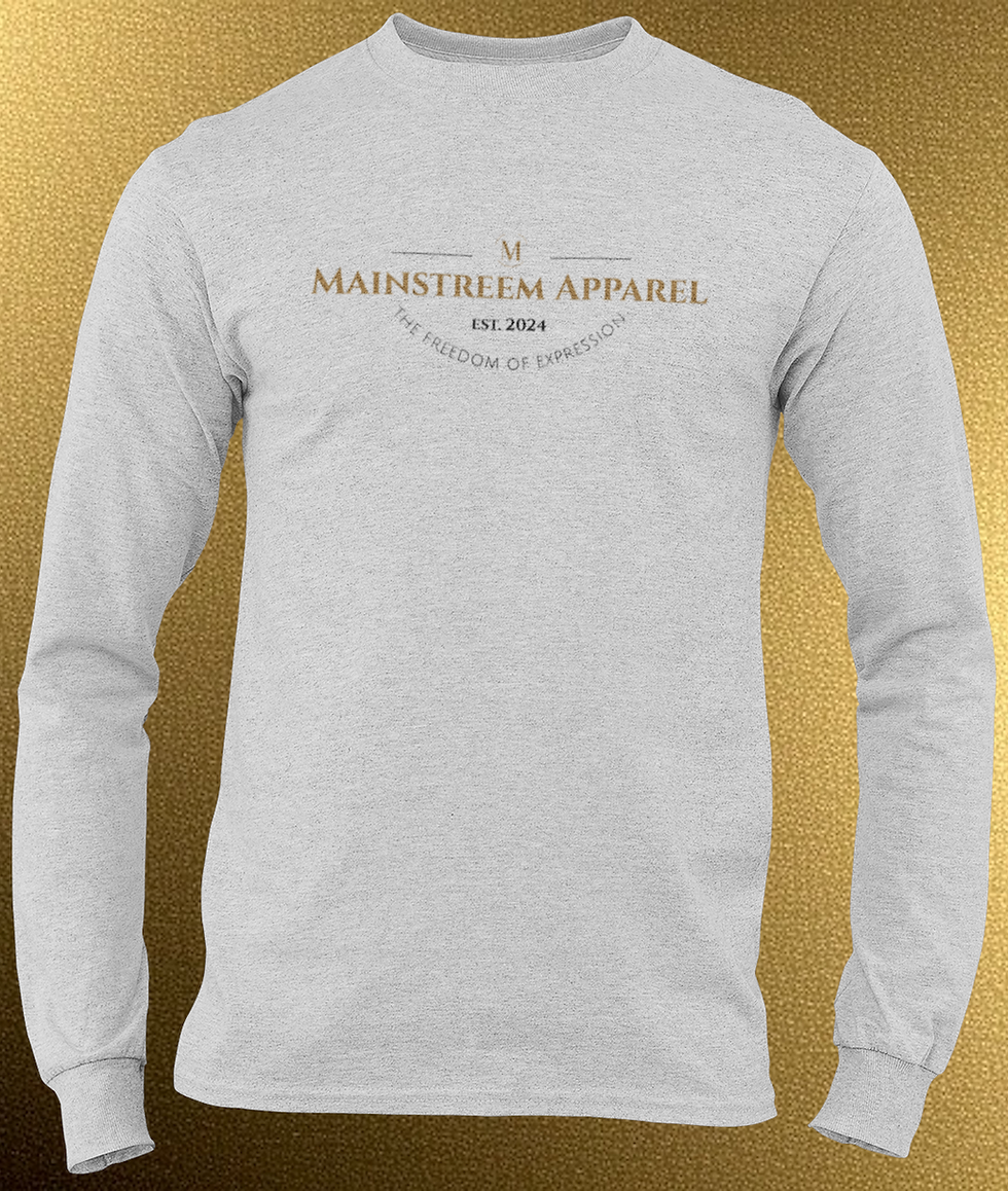 Thumbnail: Men's "Retro" Gold Long Sleeve - Heather Grey