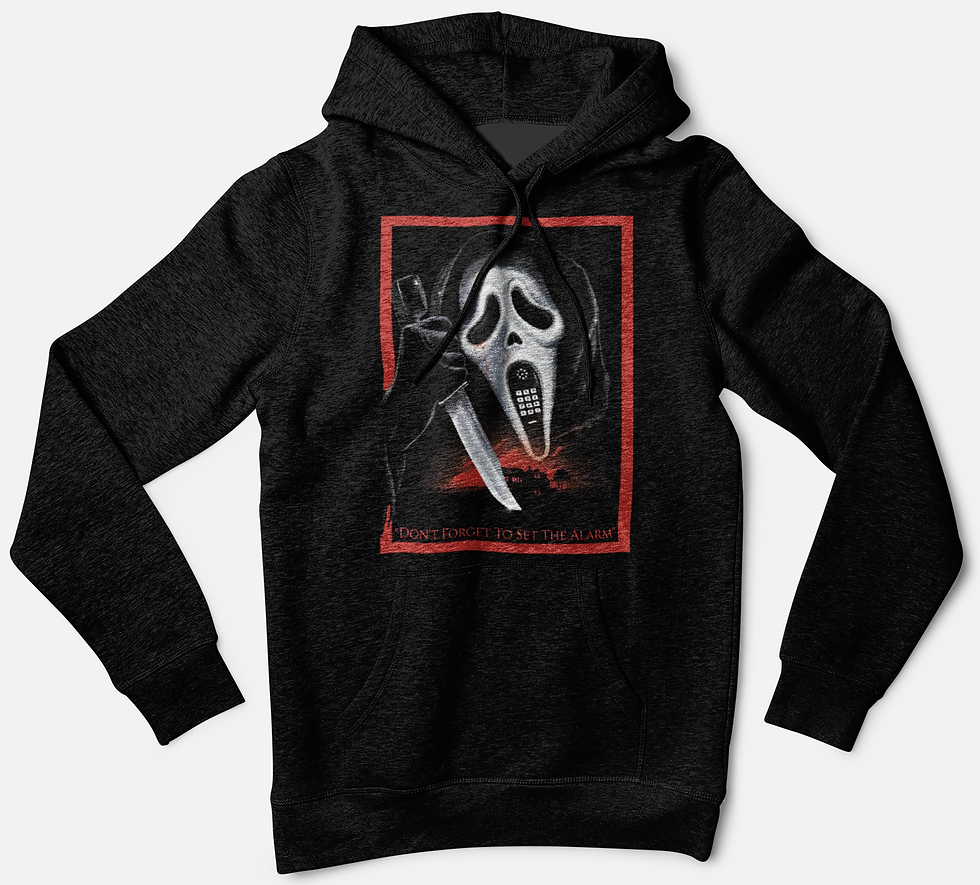  "Don't Forget To Set The Alarm" (Red) - Ghostface Hoodie