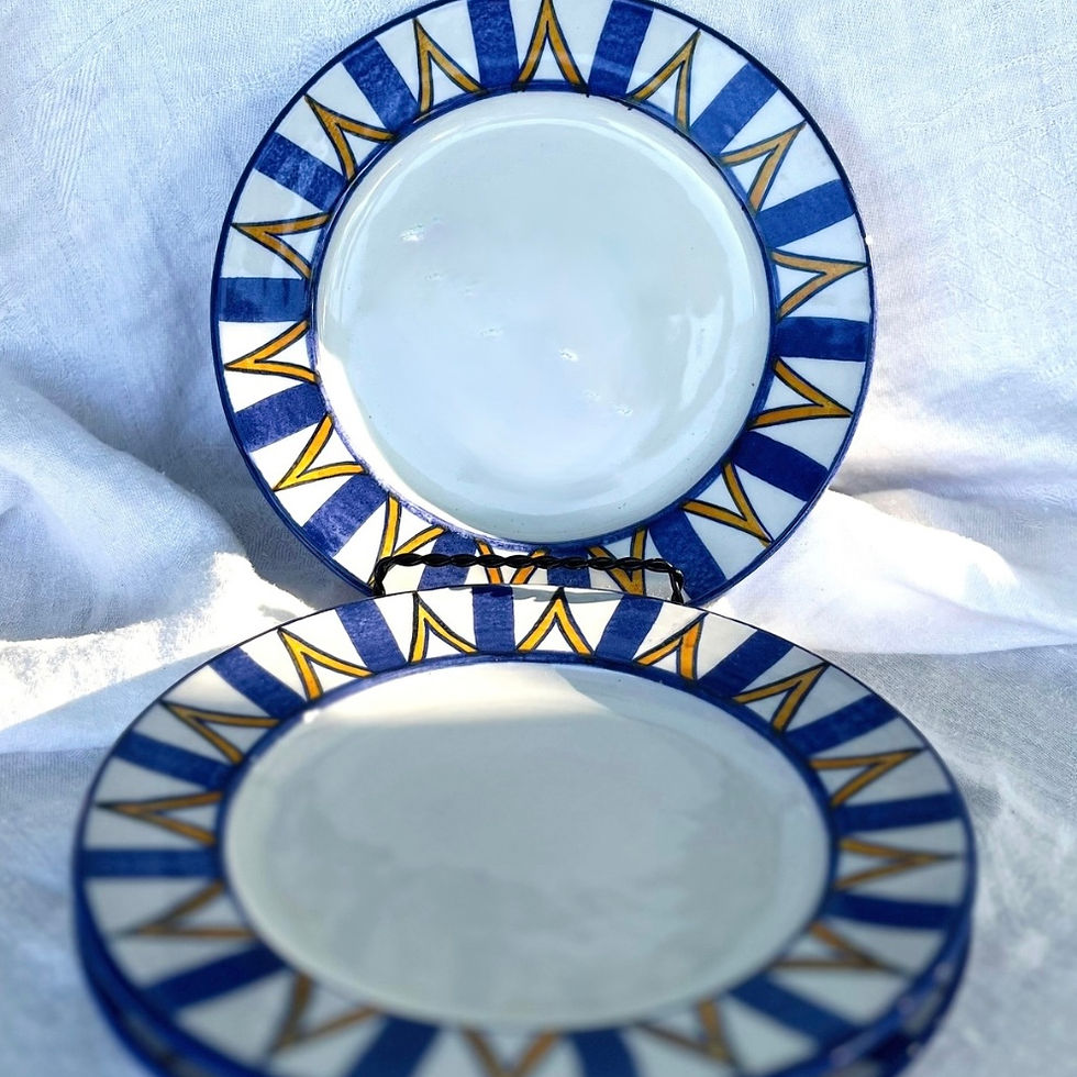 Thumbnail: Sunburst Hand-Painted Salad Plate