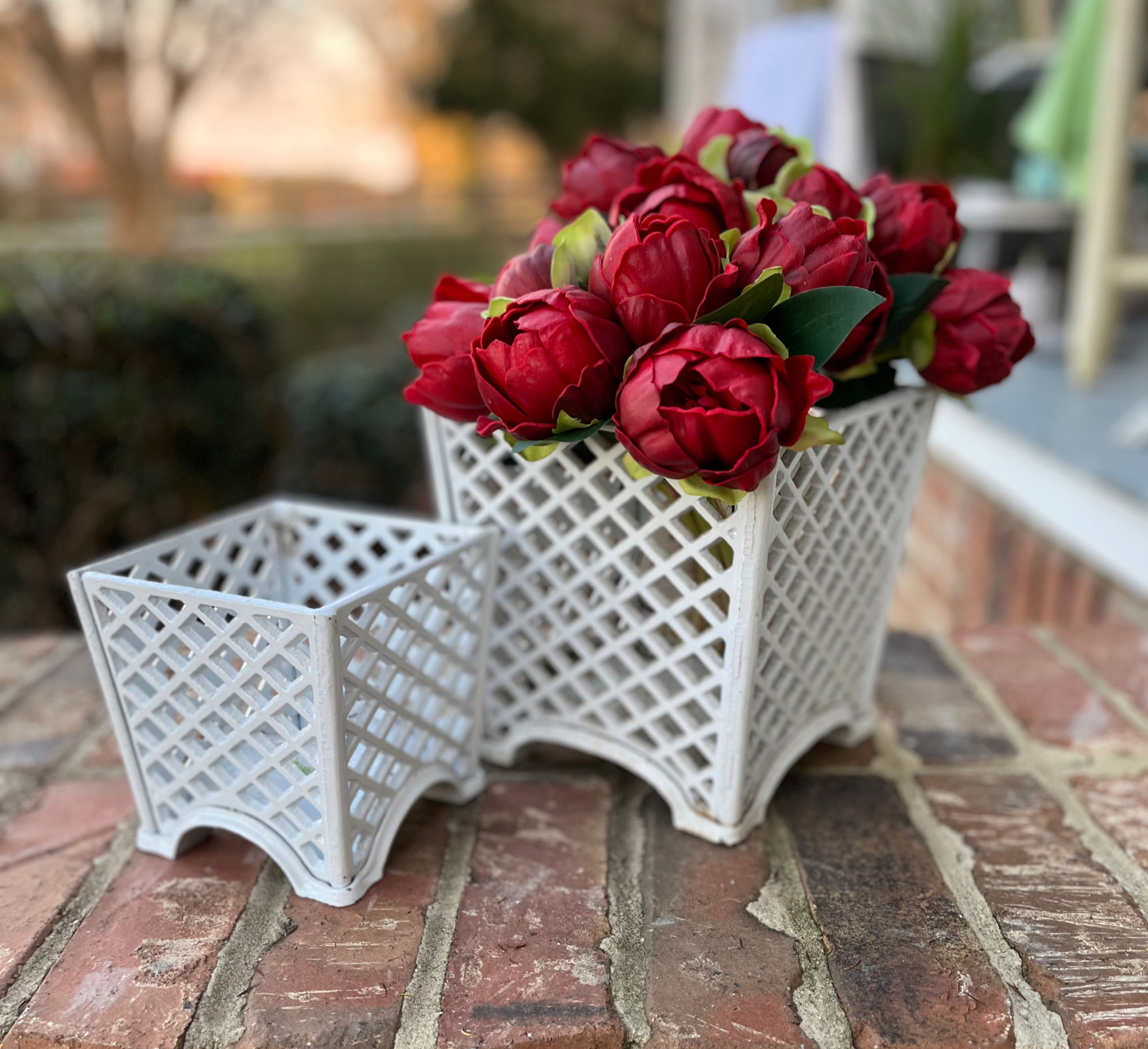 Vintage Wrought Iron Planters (Pair)