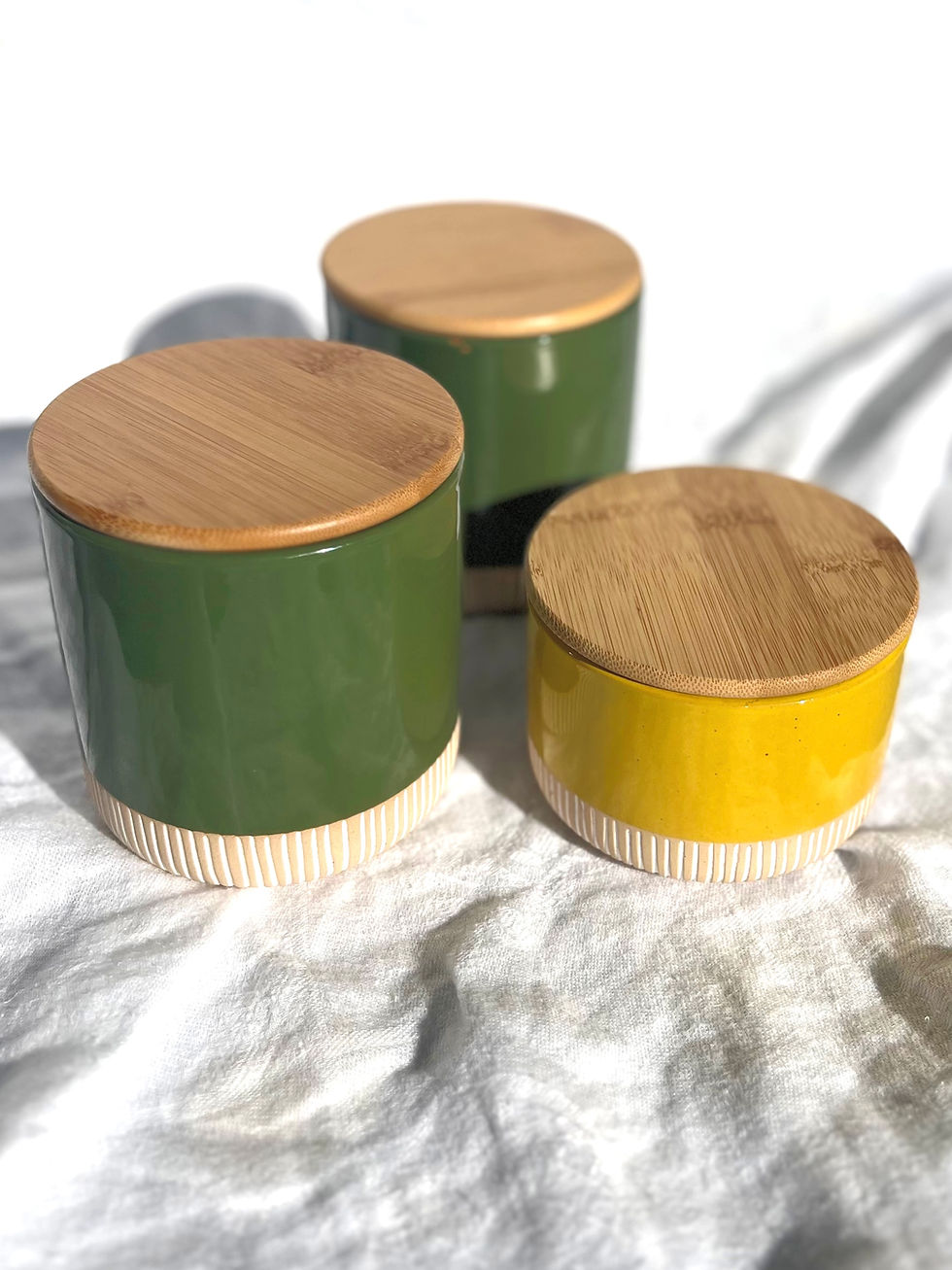 Thumbnail: Green Canister with Bamboo Lid
