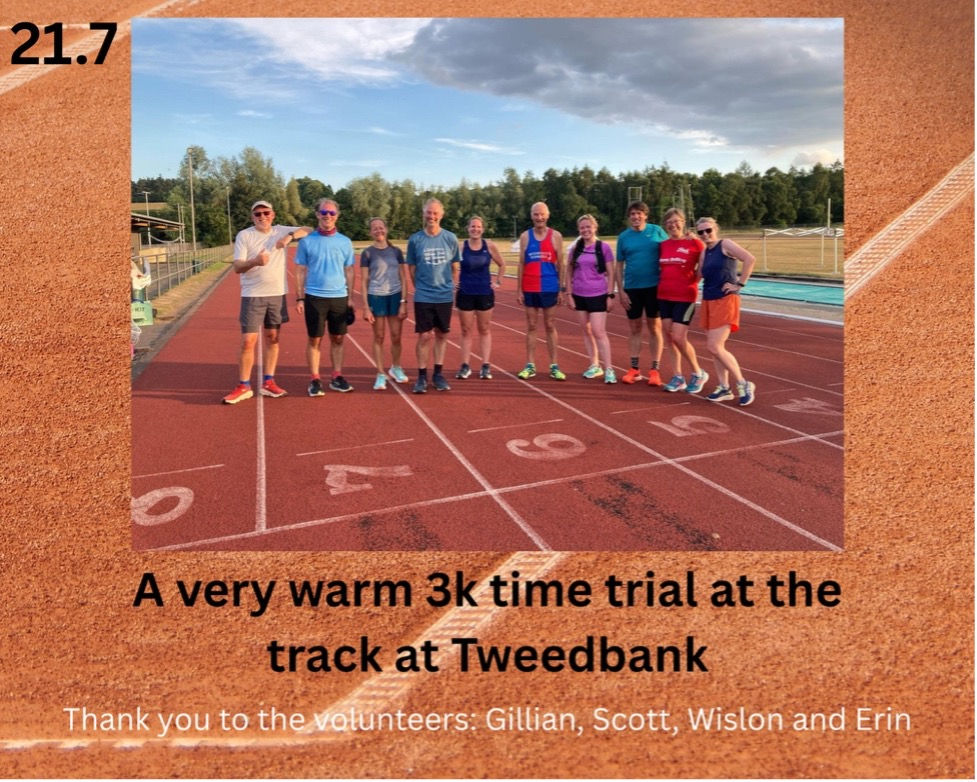 Group of runners standing on a running track