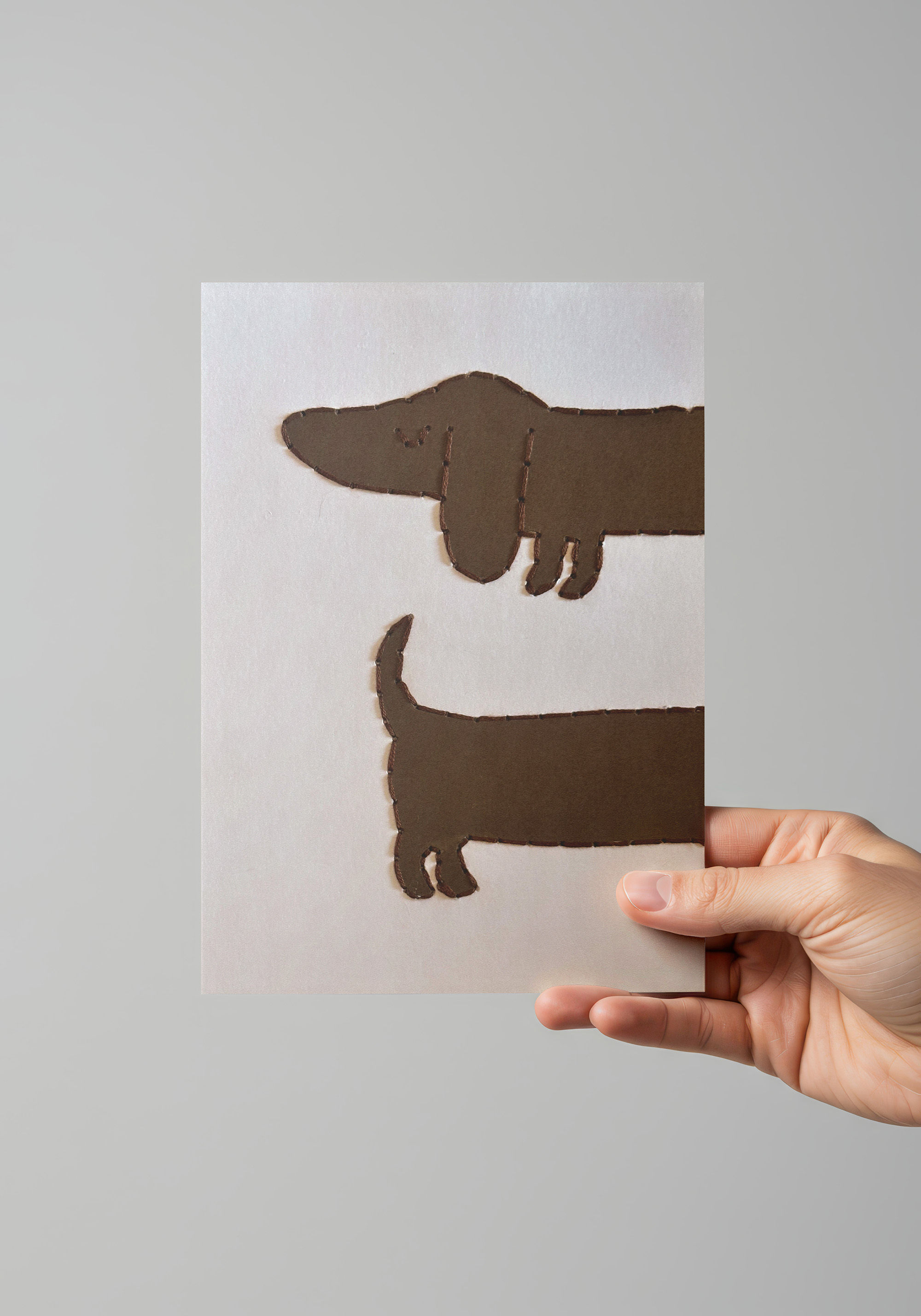 Carte Brodée A5 • Teckel