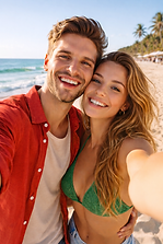 Photo d'un couple transformé en affiche brodée