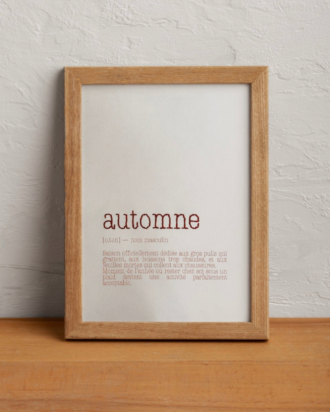 Affiche Brodée A4 • Définition Automne
