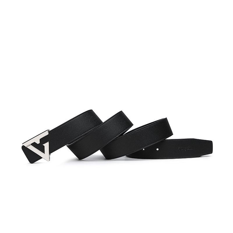 Thumbnail: UK2309-epsom grain, silver hardware gentlemen's leather belt