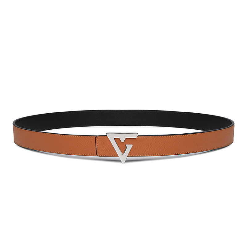 Thumbnail: UK2309-epsom grain, silver hardware gentlemen's leather belt