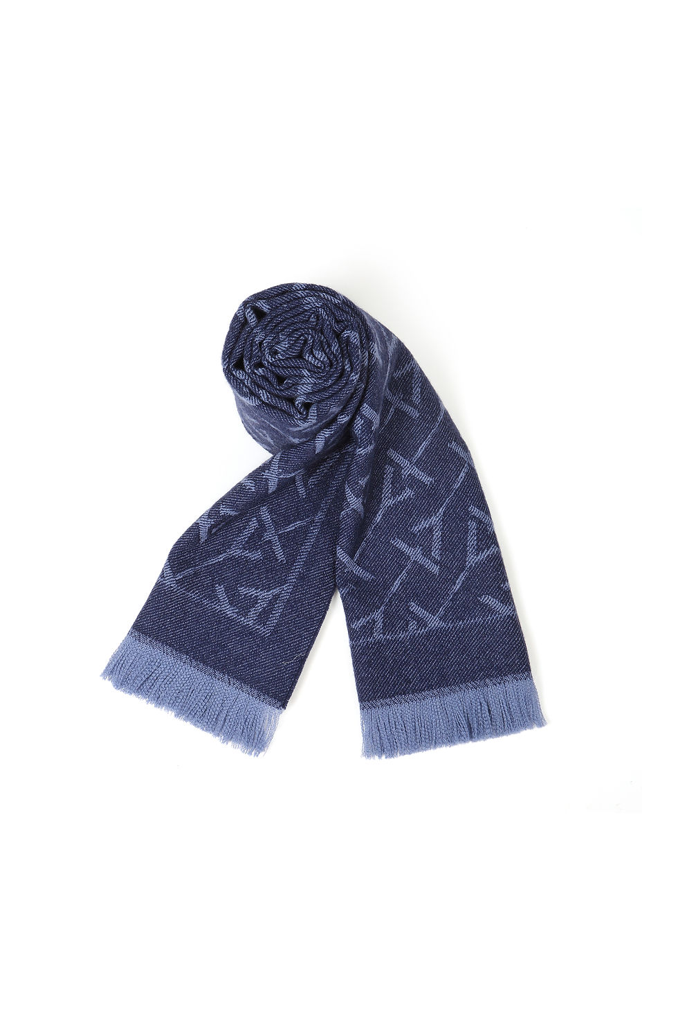 Thumbnail: TangGuh logo wool scarf  blue & grey colour