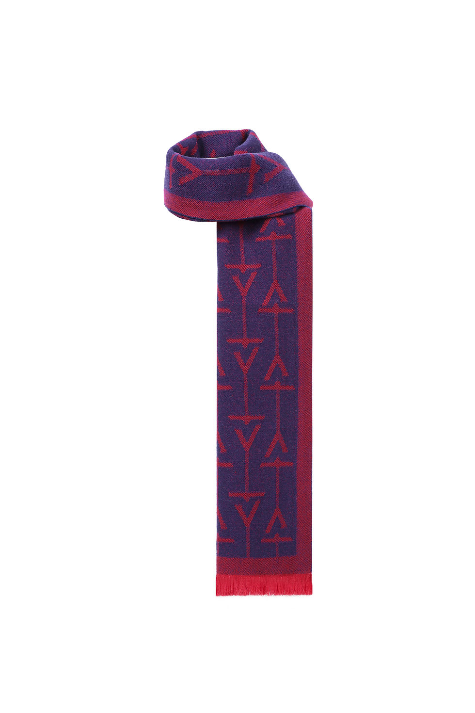 Thumbnail: TangGuh logo wool scarf  red & blue colour
