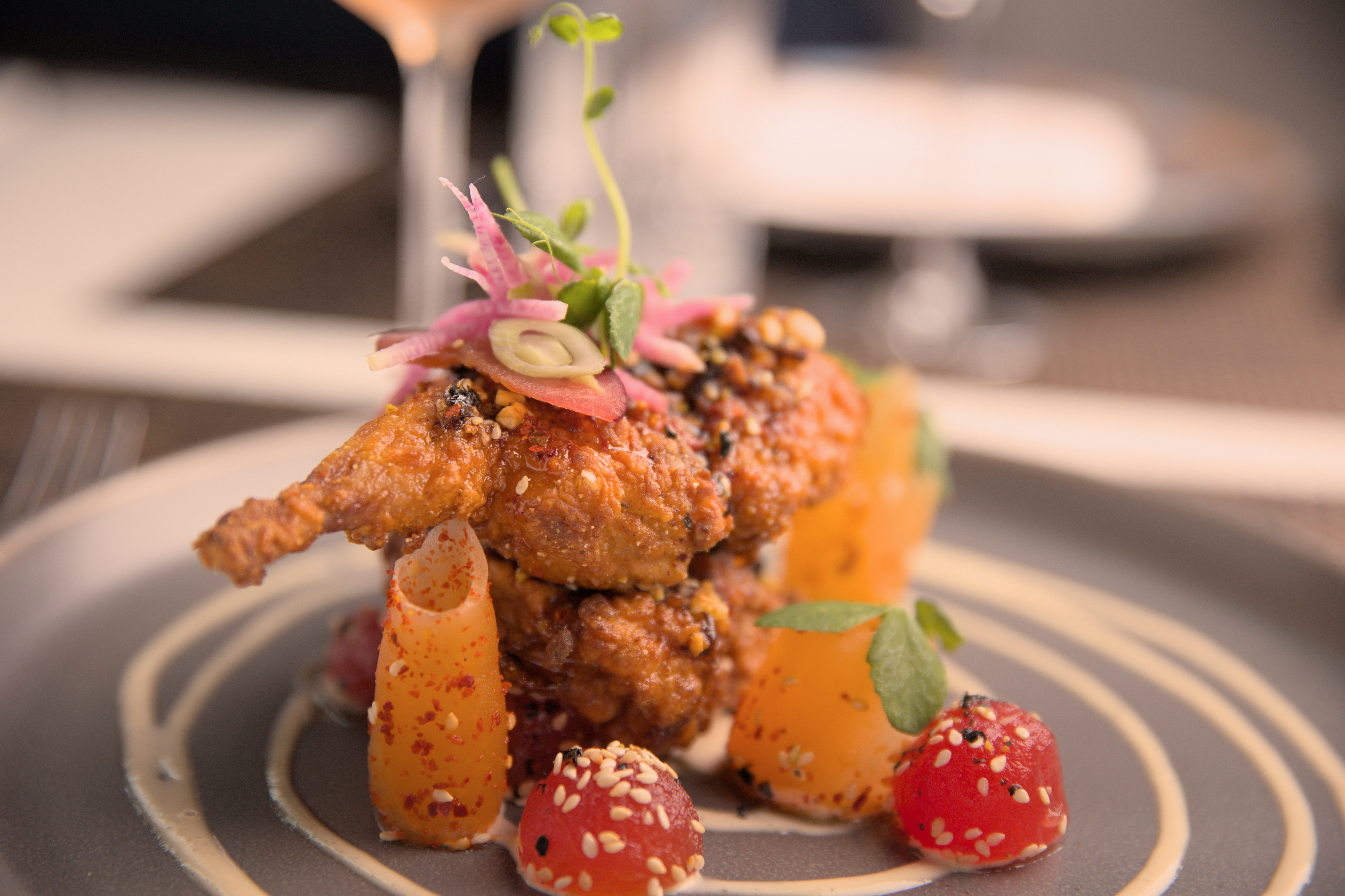 Coursed dinner presentation