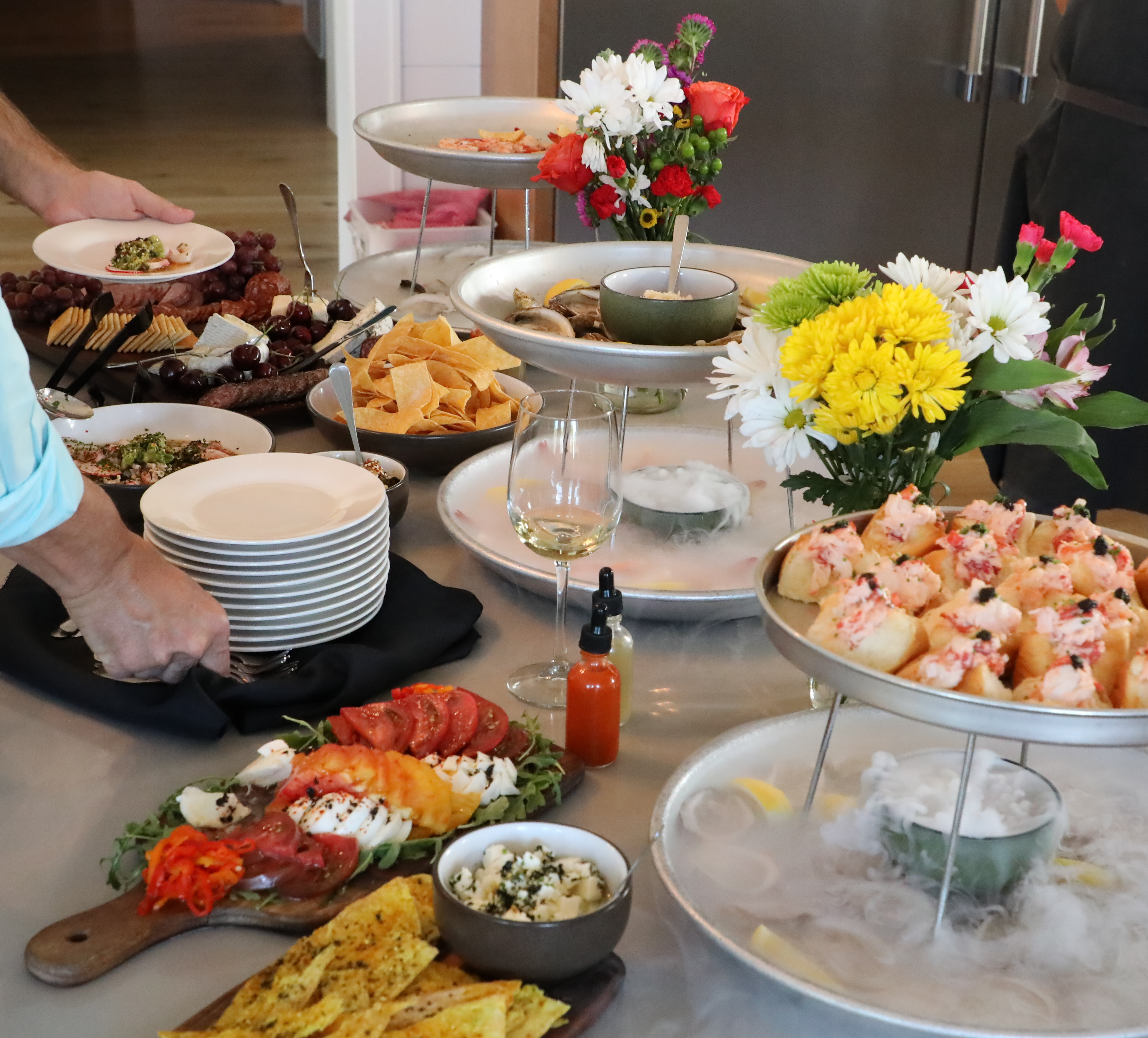 Catering table setup