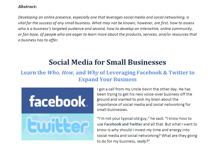 Social Media For Small Businesses