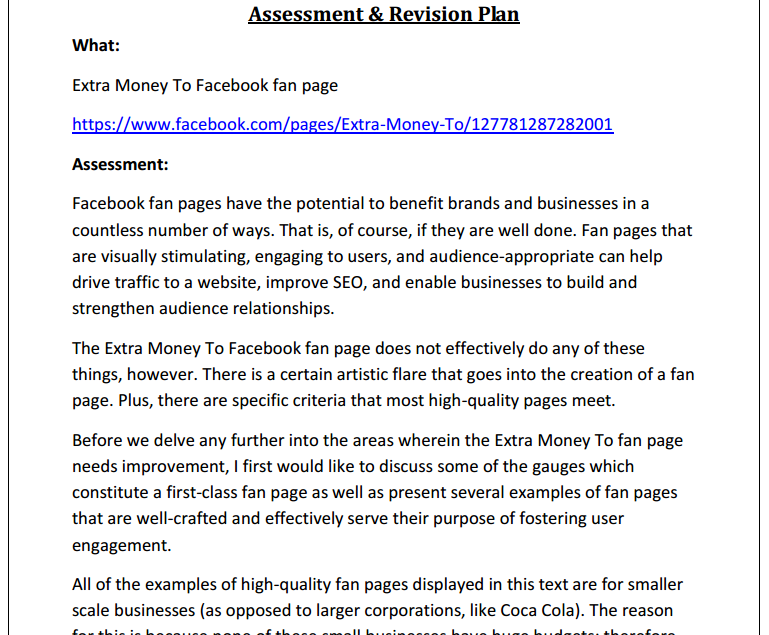 Assessment and Revision Plan