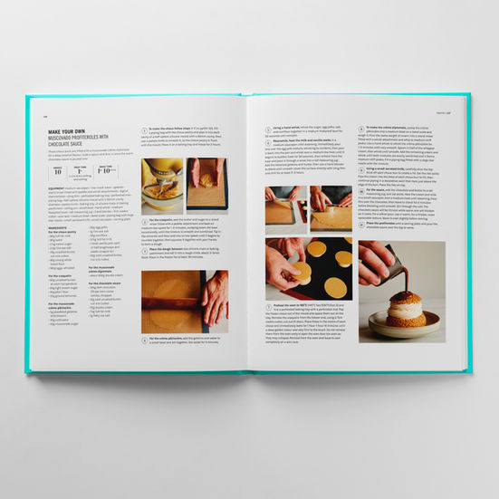 Step-by-step sequence shots for making profiteroles