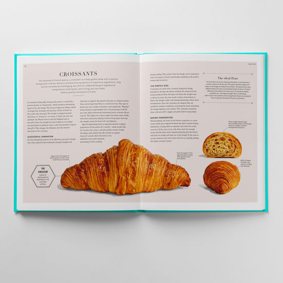 Still-life croissant, plus cross-section of inside