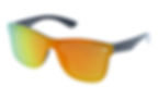 Orange lenses with black frame futuristic sunglasses