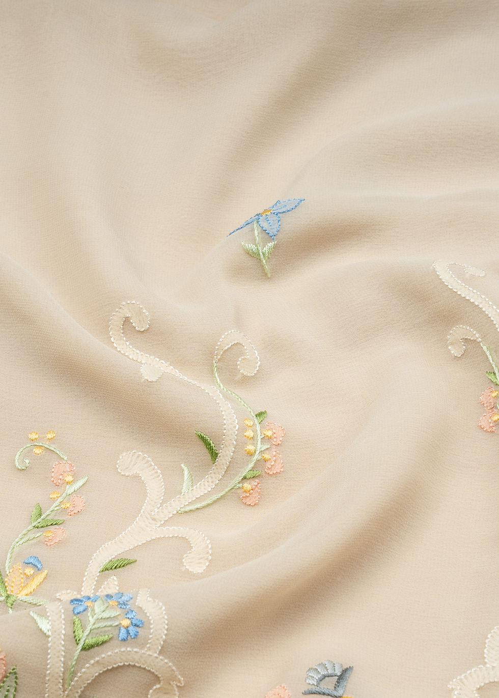 Thumbnail: Warm Beige Shadow Work Saree