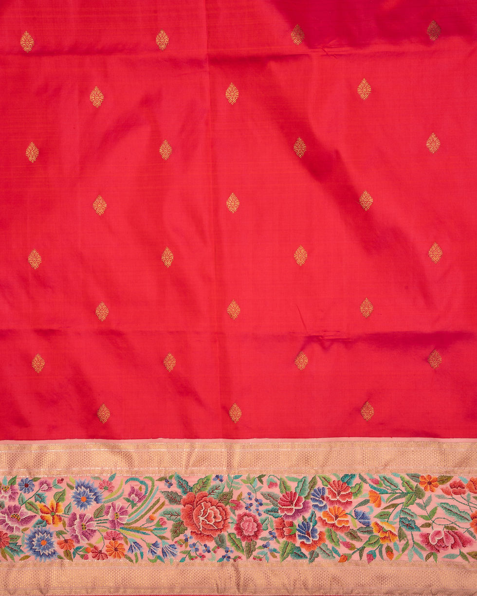 Thumbnail: Pink Kanjivaram Petit Point Border Saree