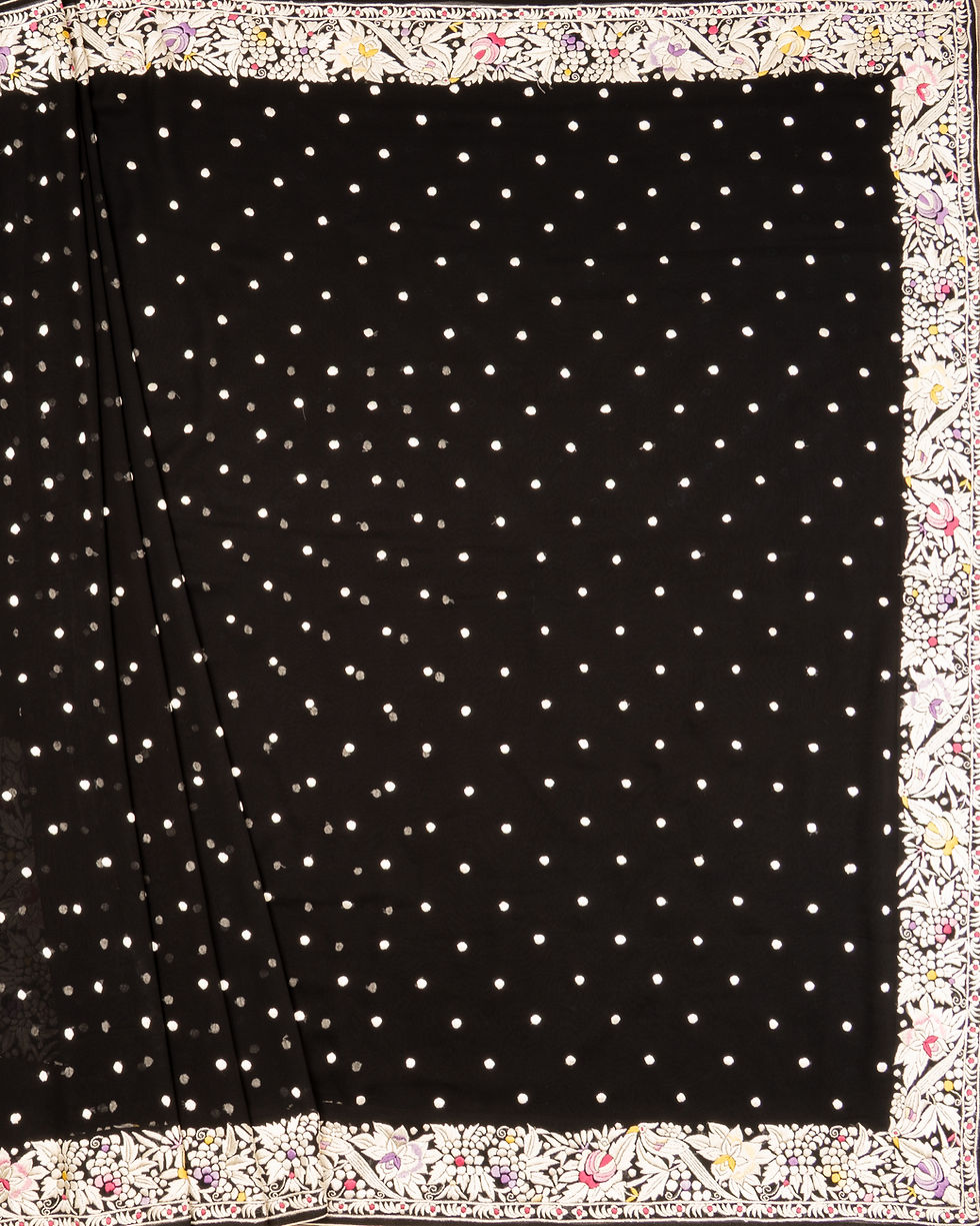 Thumbnail: Black Georgette Parsi Gara Saree