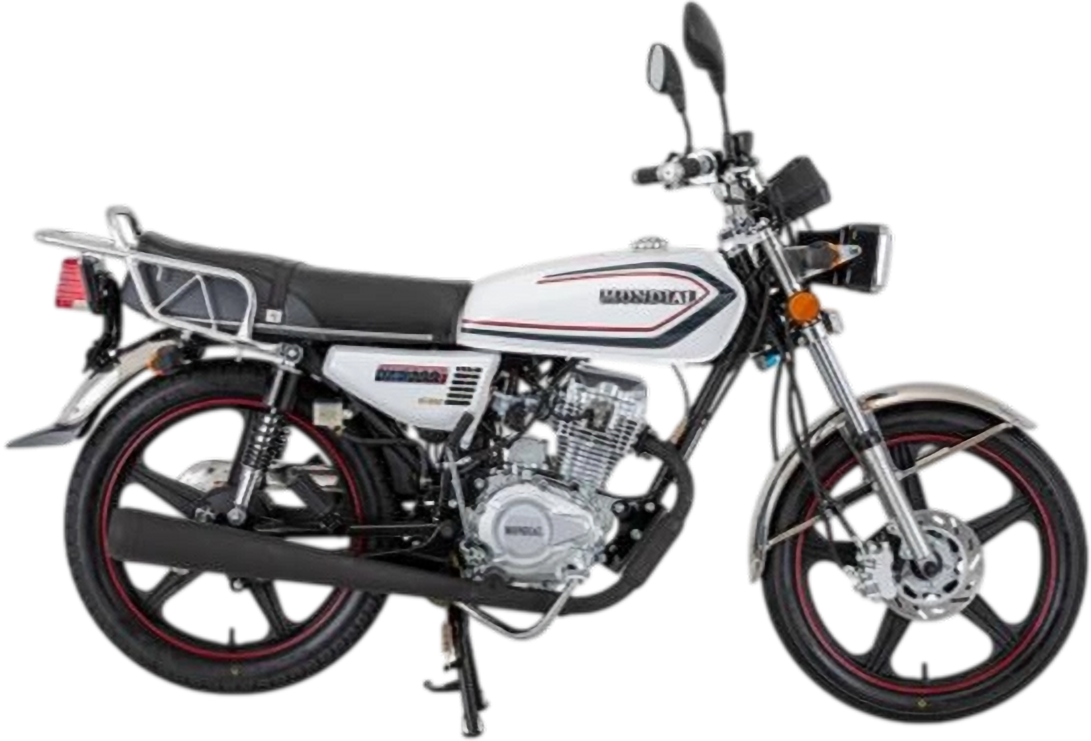 Mondial markalı motosikletin yandan görüntüsü