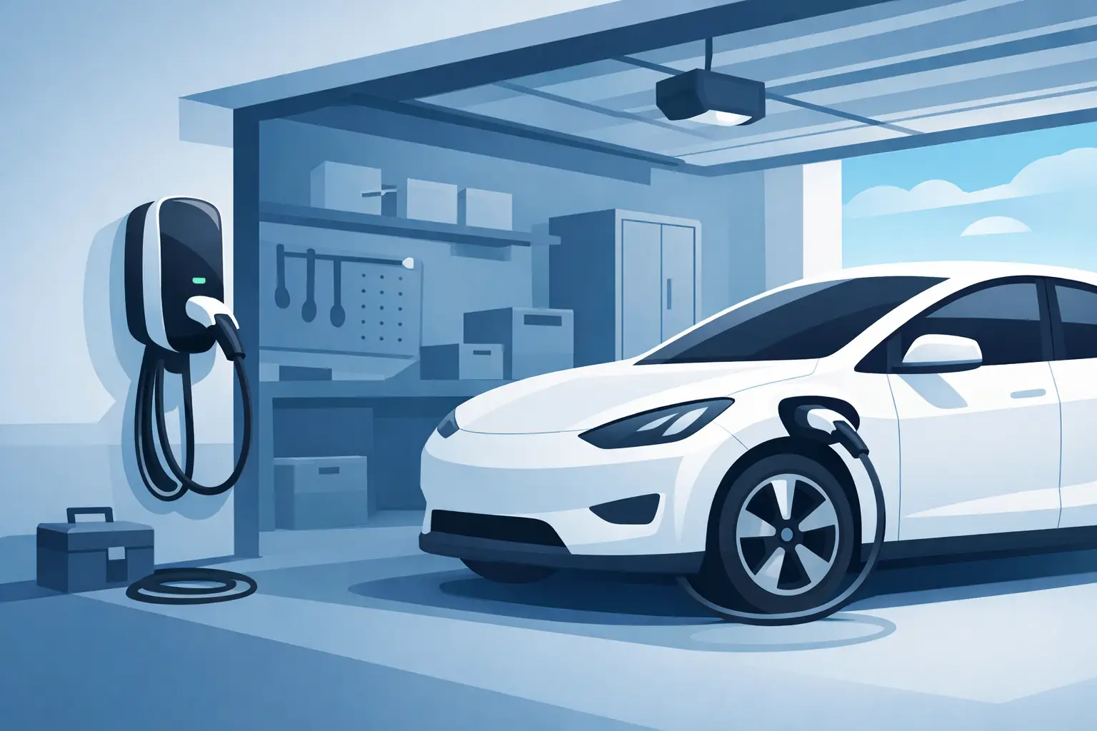 Electric Car Charger Installation in Garage