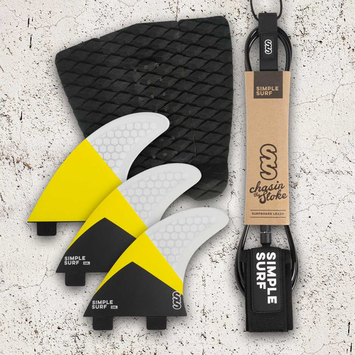 Complete Board Combo Small Dual Tab Fins Simple Surf Australia