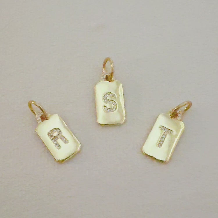 Thumbnail: Initial Edge Square Seamless Clip Charm