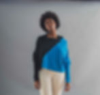 SHIFT HOODIE - BLACK/CAMPANULA - FRONT POSE FEMALE MODEL
