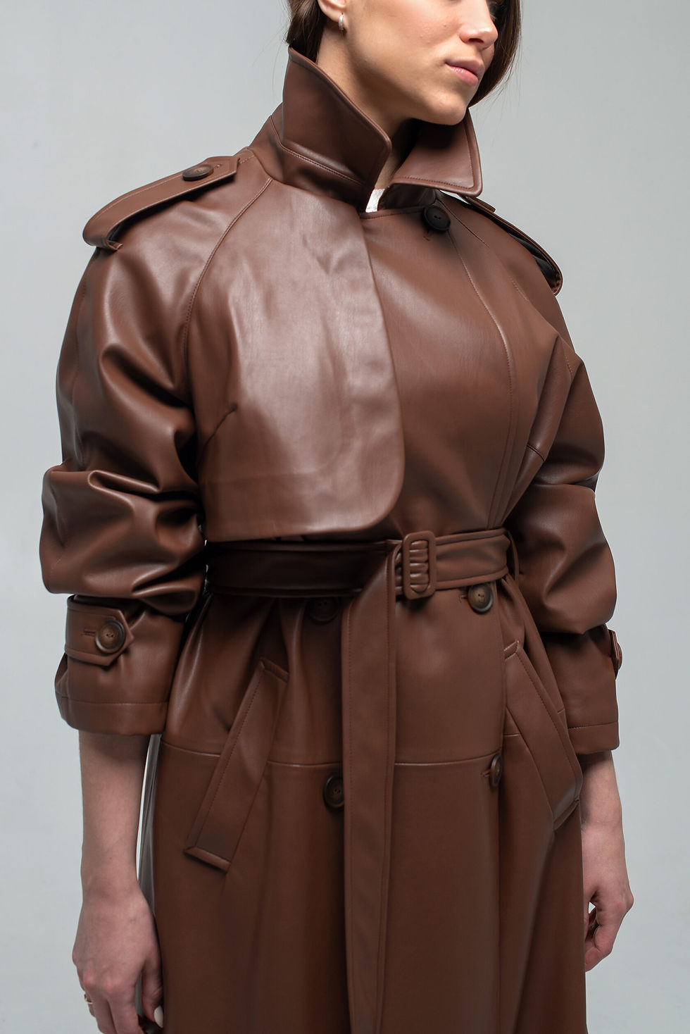 Thumbnail: Eco-leather Trench BERLIN - caramel