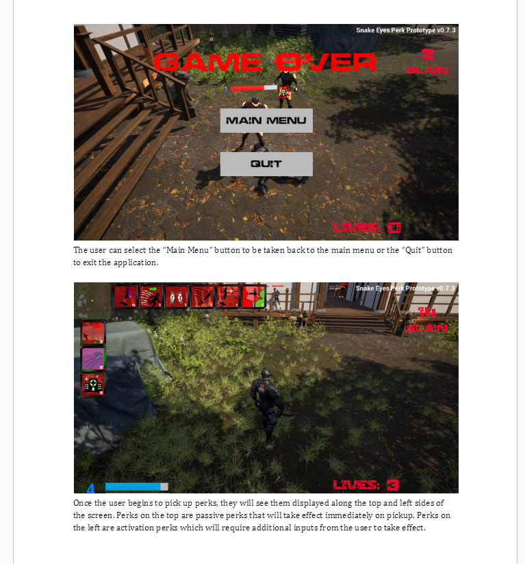 Snippet of User Guide