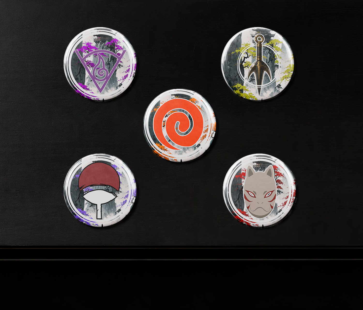 Cópia de Bottons Naruto Ukiyo- 5 Unidades