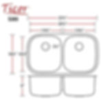 Thumbnail: 32.5" TICOR E5020 HAVEN SERIES 16-GAUGE STAINLESS STEEL UNDERMOUNT DOUBLE BASIN