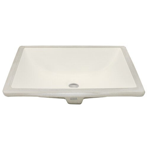 Thumbnail: 18" Ticor E0001B Belfast Series Ceramic Undermount Rectangular Vanity Sink
