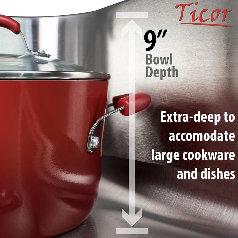 Thumbnail: 32.5" TICOR E5020 HAVEN SERIES 16-GAUGE STAINLESS STEEL UNDERMOUNT DOUBLE BASIN
