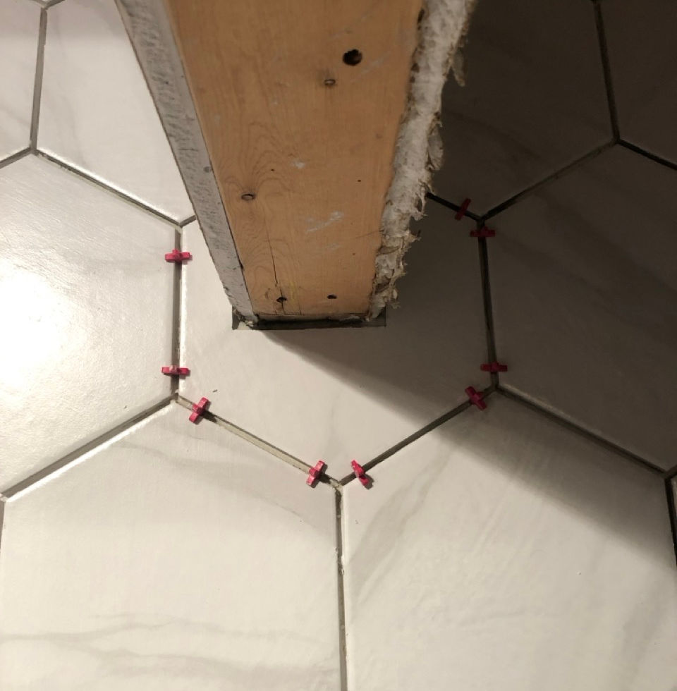 Trim work with the tile.