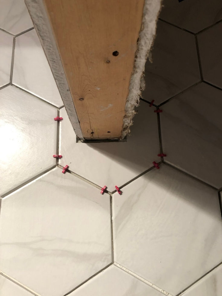 Trim work with the tile.